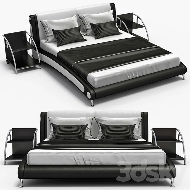 Furniture – Bed 3D Models – Leather bed Aonidisi 959