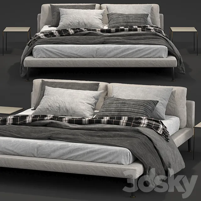 Furniture – Bed 3D Models – Living Divani Floyd-Hi double bed
