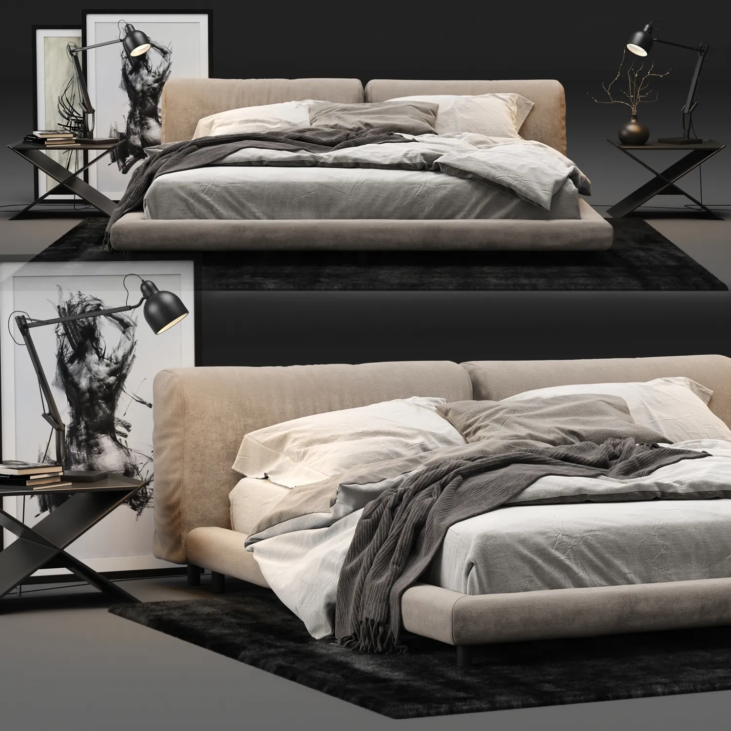 Furniture – Bed 3D Models – Living Divani Softwall Bed