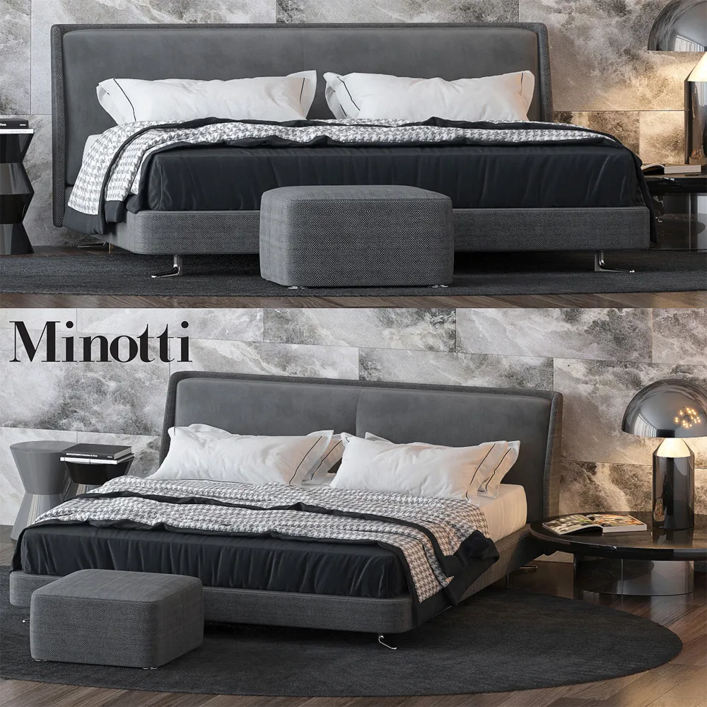 Furniture – Bed 3D Models – MB1 bed by Minotti