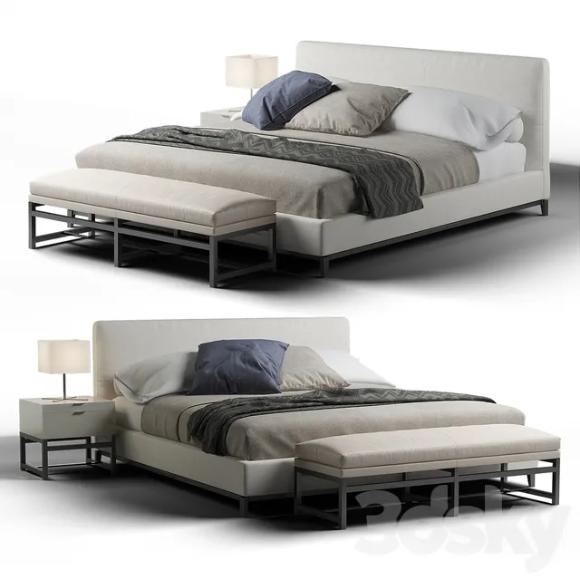 Furniture – Bed 3D Models – Minotti Andersen Quilt