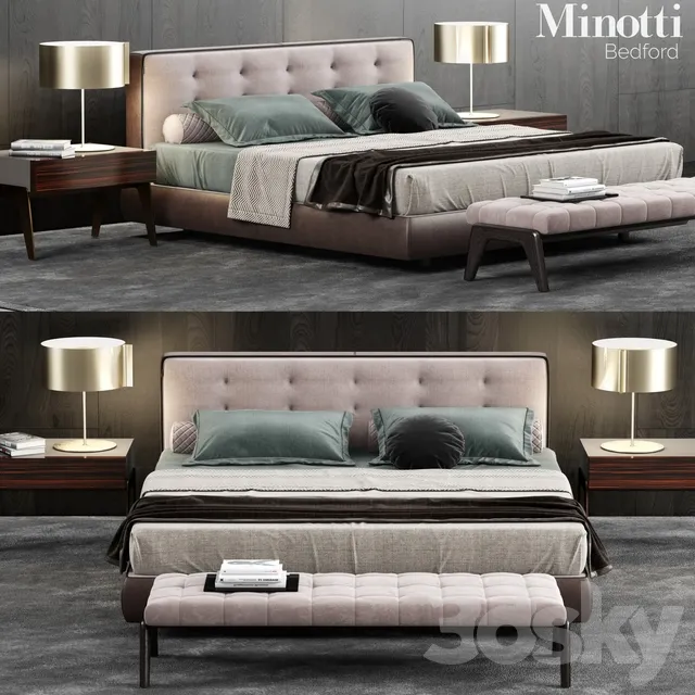 Furniture – Bed 3D Models – Minotti Bedford Bed