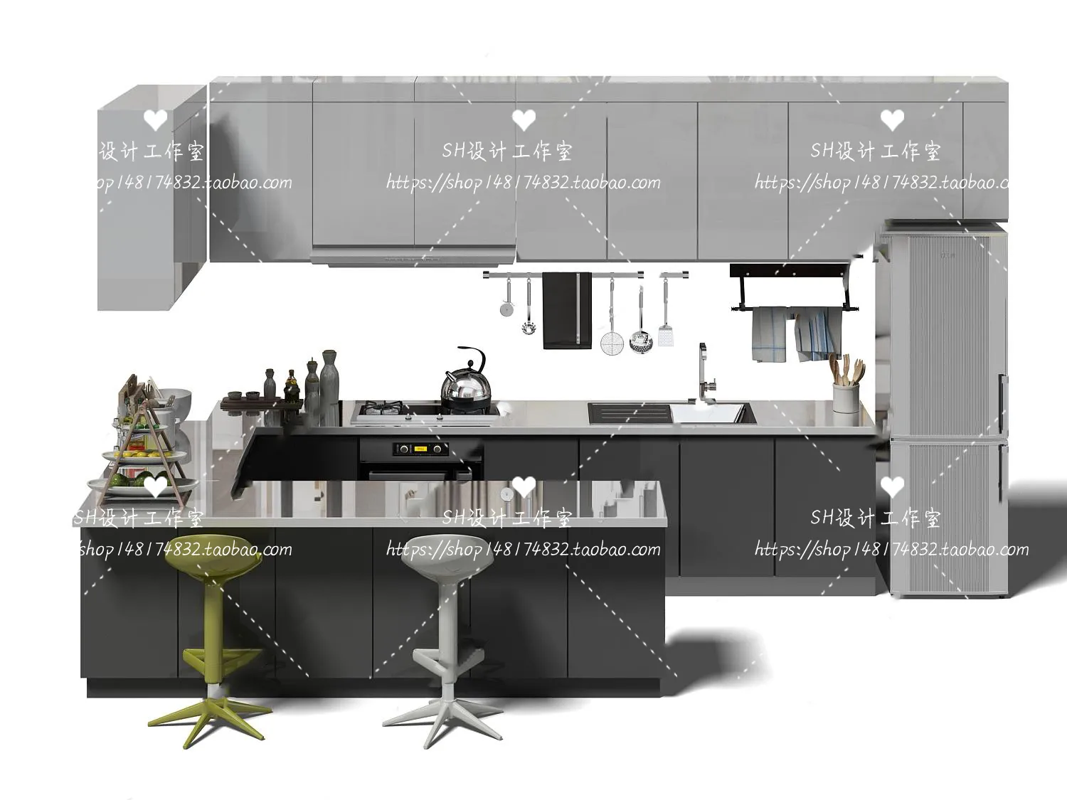 Kitchen Cabinets – 3D Models – 0042