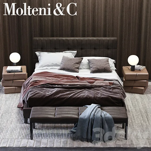 Furniture – Bed 3D Models – Molteni & C Anton Bed