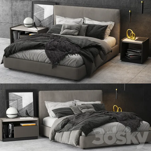 Furniture – Bed 3D Models – Molteni & C Ribbon Bed