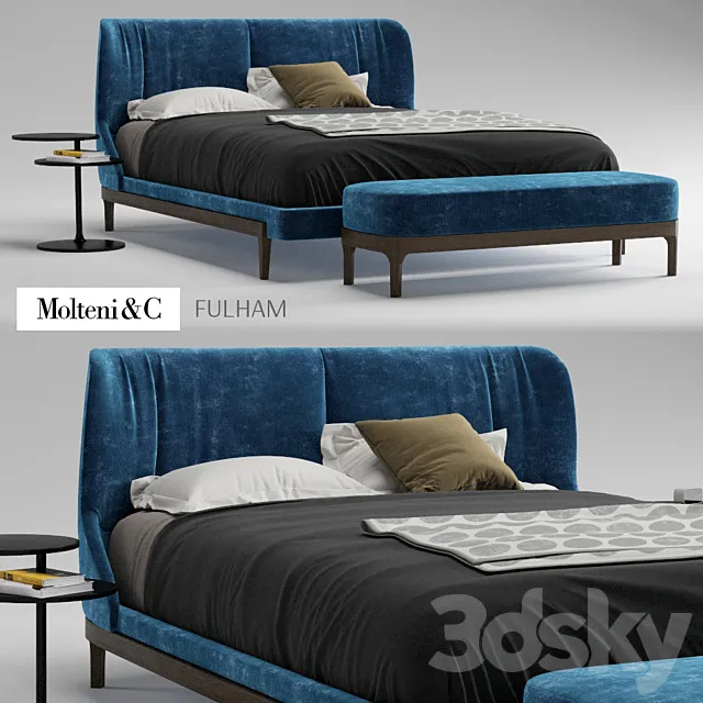 Furniture – Bed 3D Models – Molteni FULHAM Bed and table VICINO