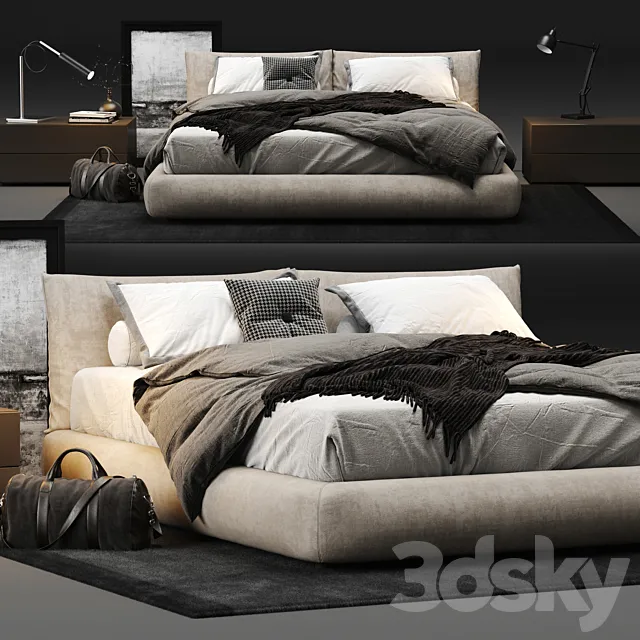 Furniture – Bed 3D Models – Poliform Dream Bed