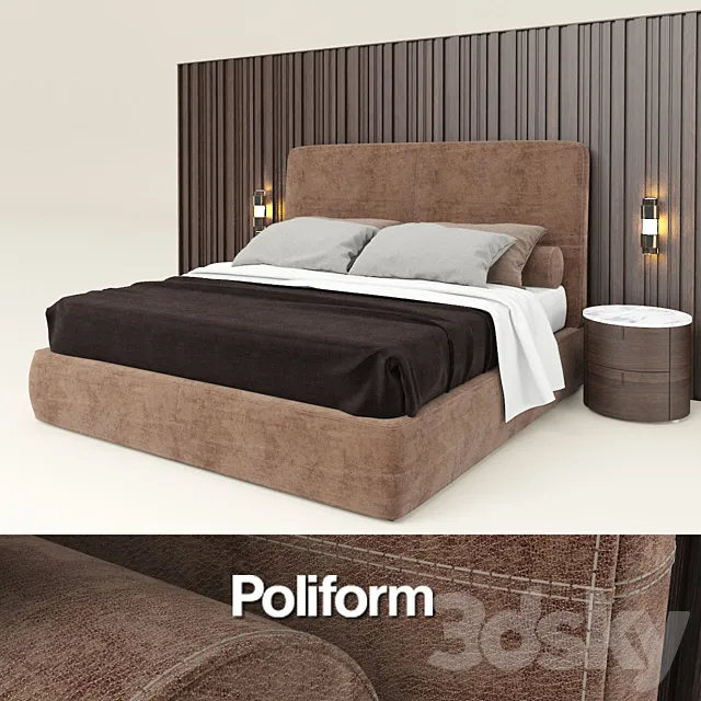 Furniture – Bed 3D Models – Poliform Laze bed