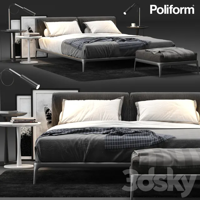 Furniture – Bed 3D Models – Poliform Park Bed