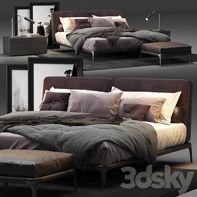 Furniture – Bed 3D Models – Poliform Park Uno Bed