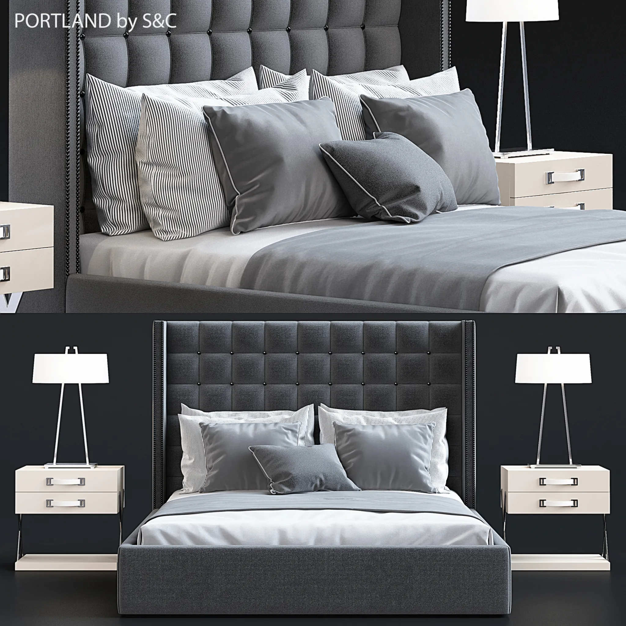 Furniture – Bed 3D Models – Portland by S & C