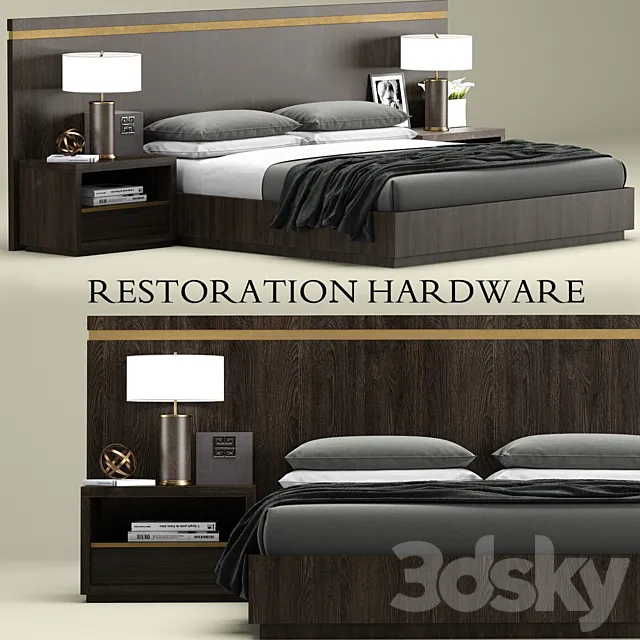 Furniture – Bed 3D Models – RH Modern Bezier bed