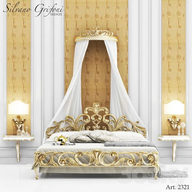 Furniture – Bed 3D Models – Silvano Grifoni Art 2321 Bedroom set