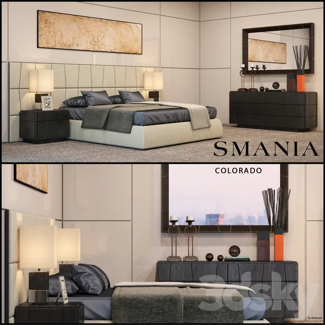 Furniture – Bed 3D Models – Smania Colorado Set