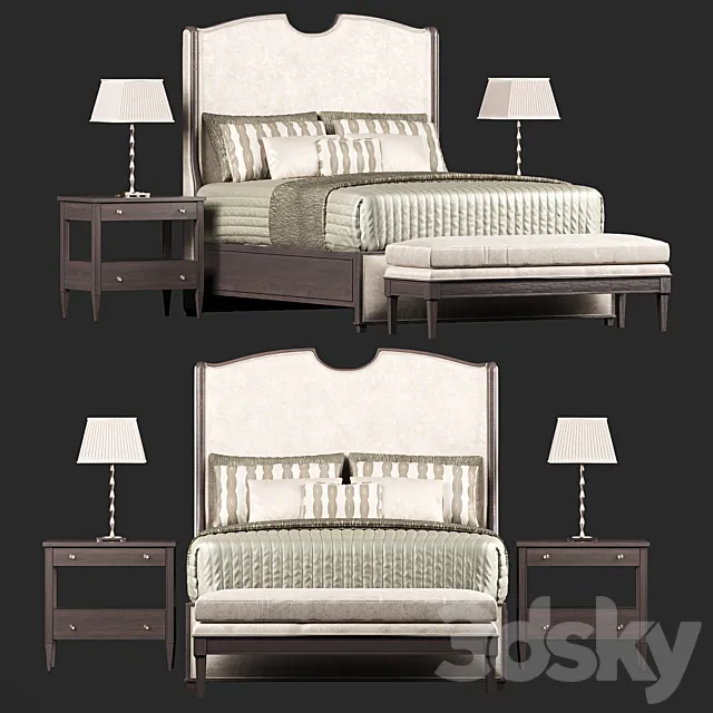 Furniture – Bed 3D Models – Stanley Hickory chair and zonca set