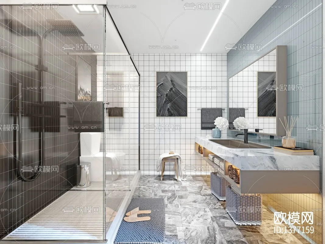 Corona Render 3D Scenes – Bathroom – 0017