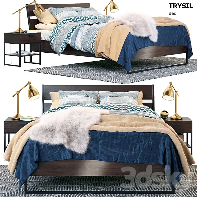 Furniture – Bed 3D Models – TRYSIL bed by IKEA 3d model
