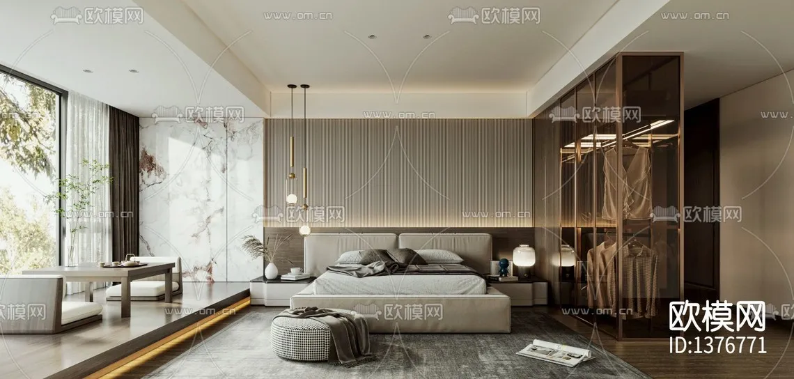 Corona Render 3D Scenes – Bedroom – 0006