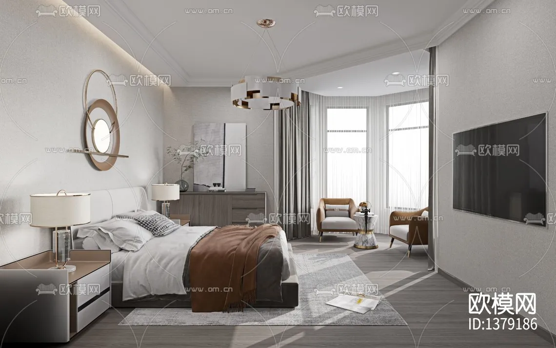 Corona Render 3D Scenes – Bedroom – 0008