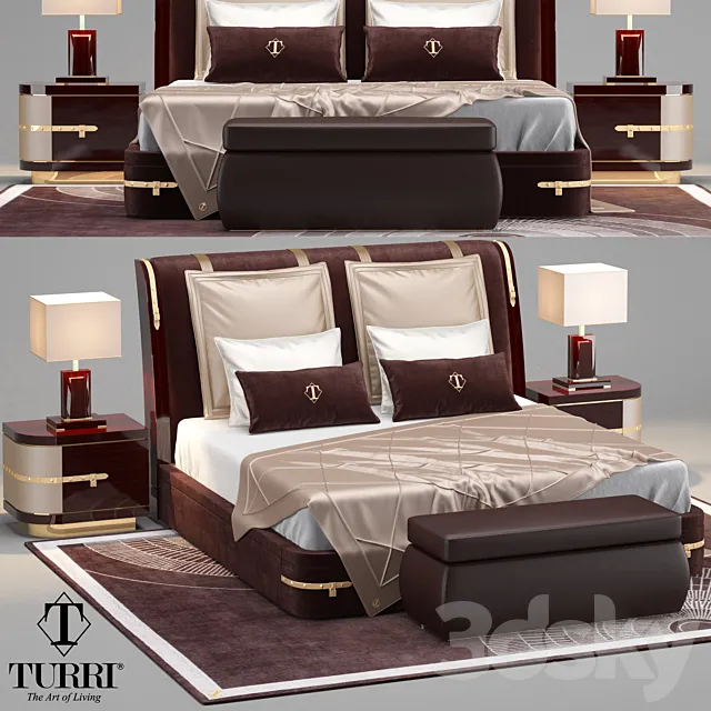 Furniture – Bed 3D Models – Turri Diamonds Bed