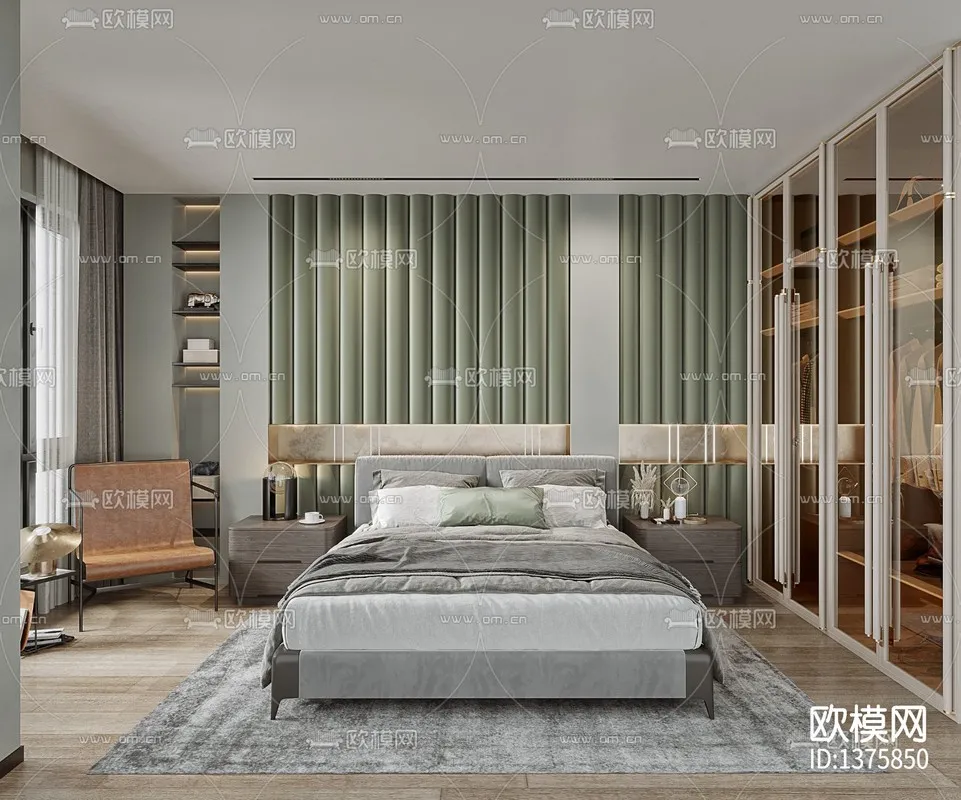 Corona Render 3D Scenes – Bedroom – 0019