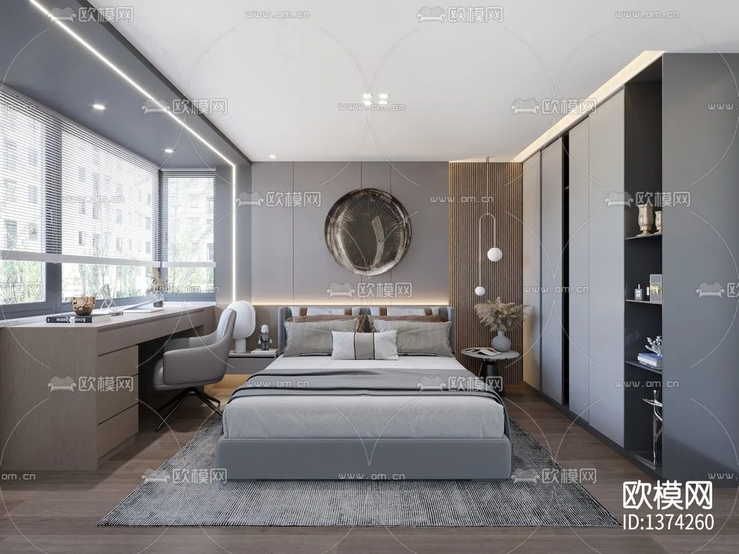 Corona Render 3D Scenes – Bedroom – 0028