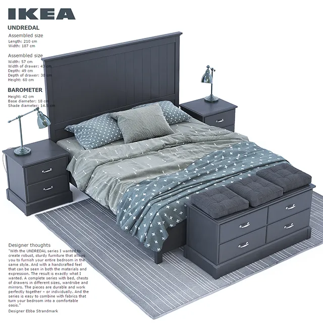 Furniture – Bed 3D Models – Undredal furniture set by IKEA