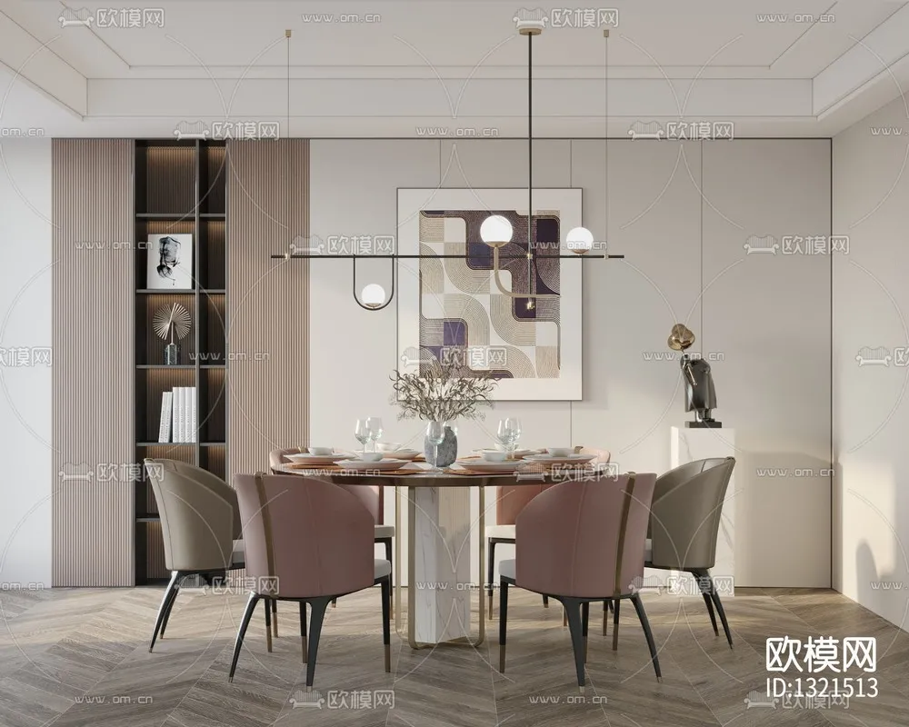 Corona Render 3D Scenes – Dining Room – 0007