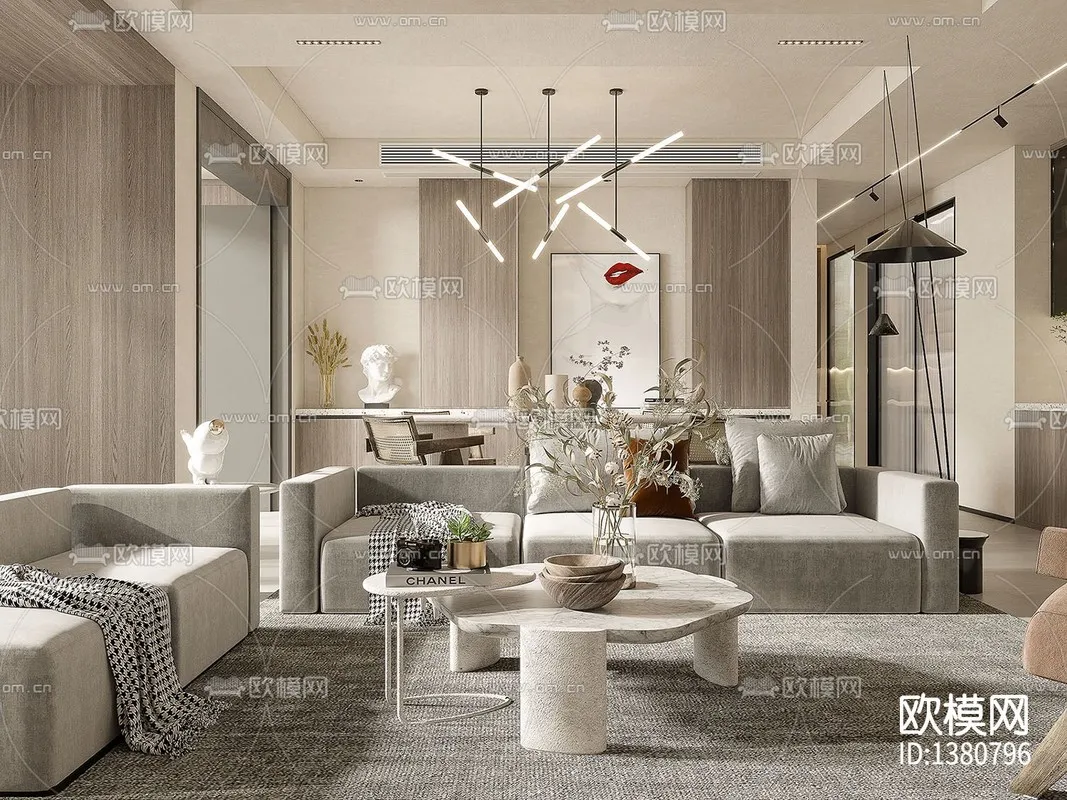 Corona Render 3D Scenes – Living Room – 0001