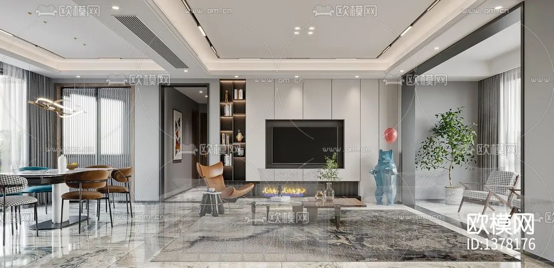 Corona Render 3D Scenes – Living Room – 0002