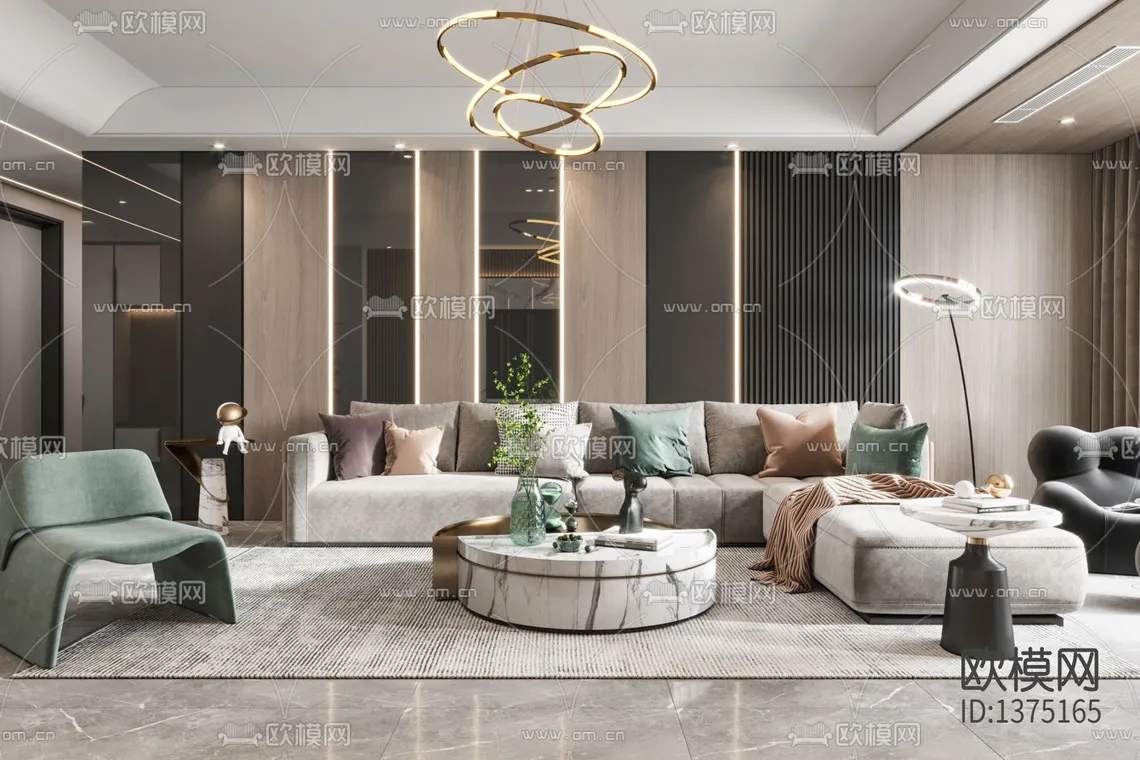 Corona Render 3D Scenes – Living Room – 0017
