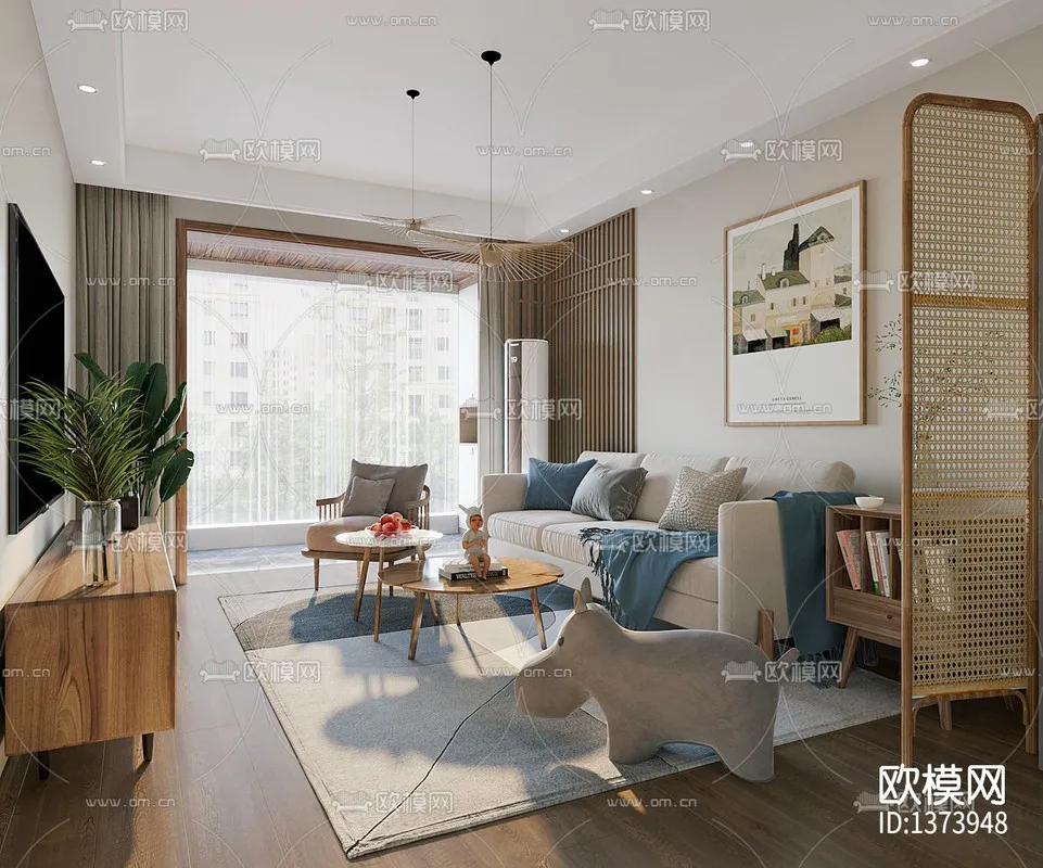 Corona Render 3D Scenes – Living Room – 0019