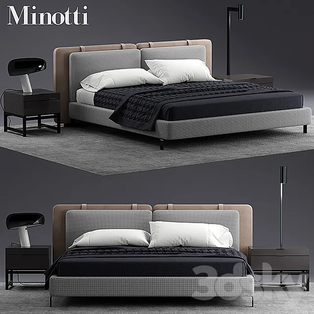 Furniture – Bed 3D Models – Кровать minotti tatlin SOFT