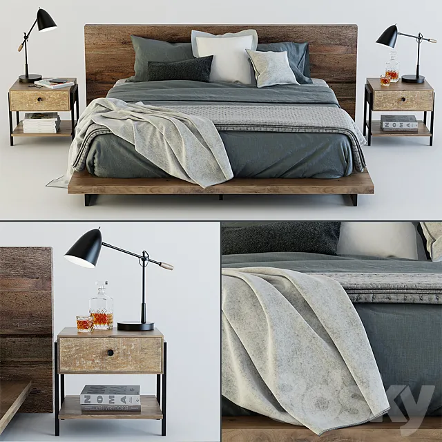 Furniture – Bed 3D Models – С&B Atwood Bedroom Set