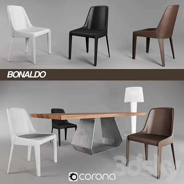 Furniture – Table and Chairs (Set) – 3D Models – 0004