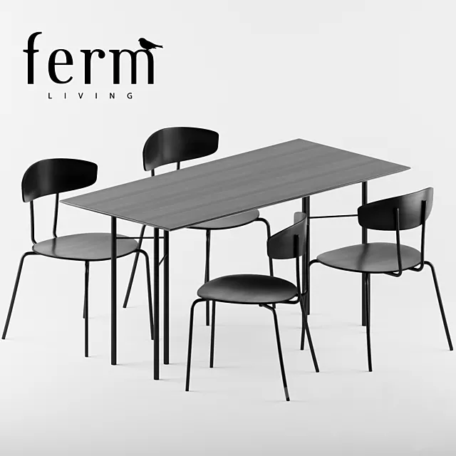 Furniture – Table and Chairs (Set) – 3D Models – 0013