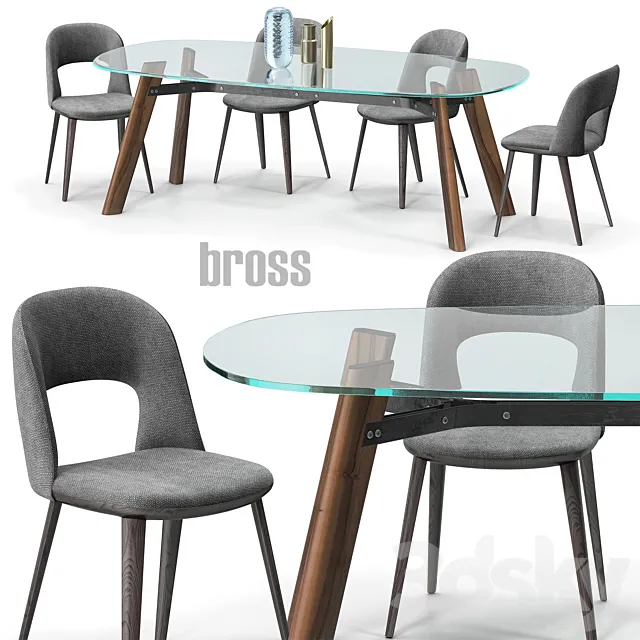 Furniture – Table and Chairs (Set) – 3D Models – 0014