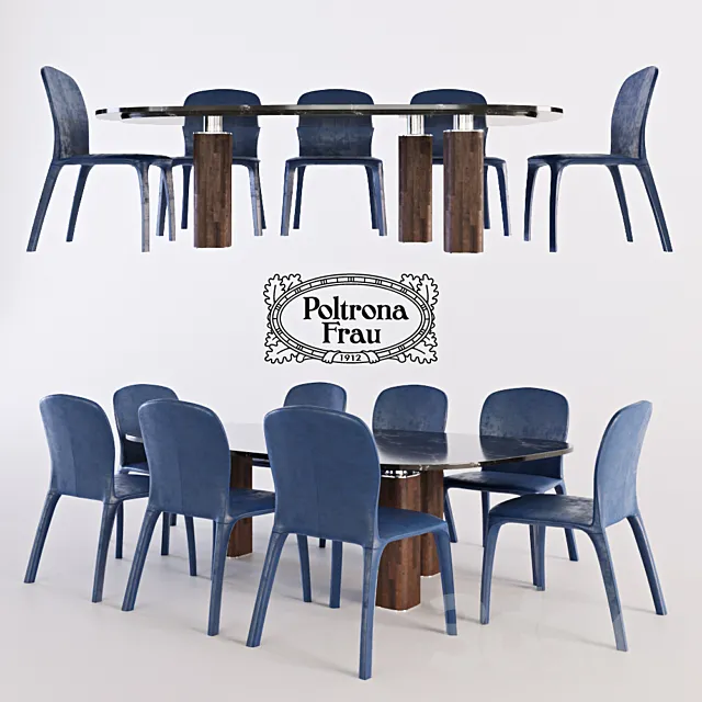 Furniture – Table and Chairs (Set) – 3D Models – 0030