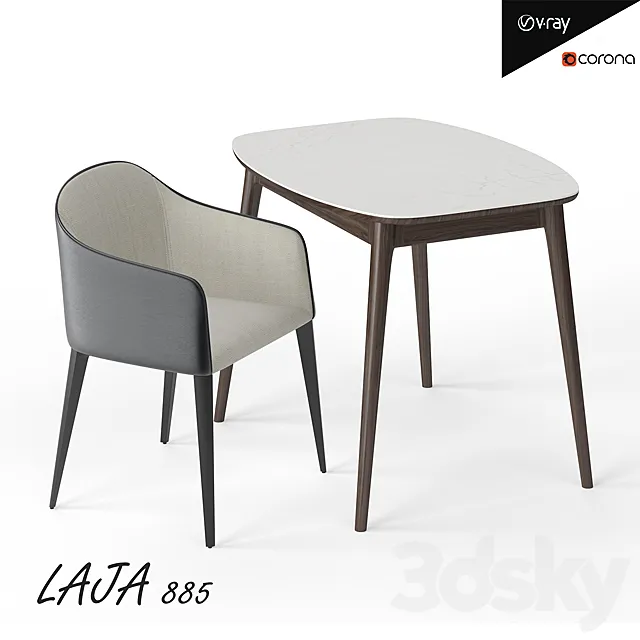 Furniture – Table and Chairs (Set) – 3D Models – 0050