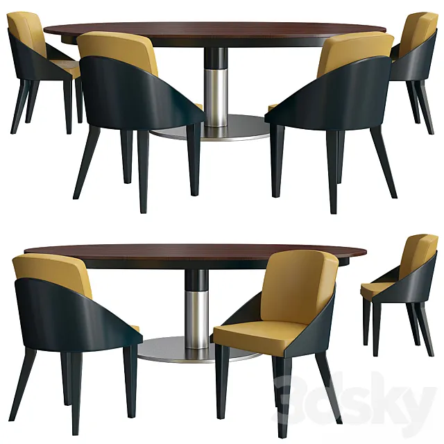 Furniture – Table and Chairs (Set) – 3D Models – 0105