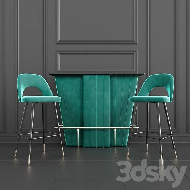 Furniture – Table and Chairs (Set) – 3D Models – 0119