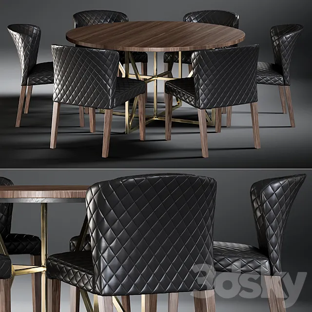 Furniture – Table and Chairs (Set) – 3D Models – 0126