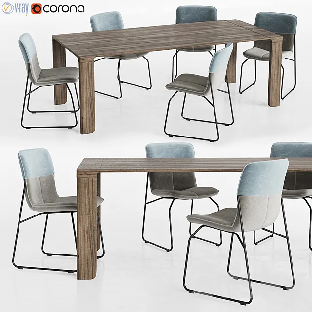 Furniture – Table and Chairs (Set) – 3D Models – 0152