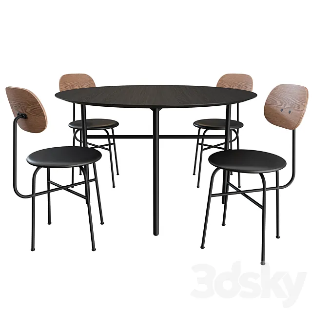 Furniture – Table and Chairs (Set) – 3D Models – 0159