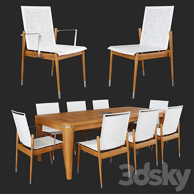 Furniture – Table and Chairs (Set) – 3D Models – 0161