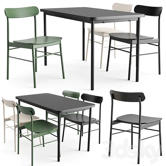 Furniture – Table and Chairs (Set) – 3D Models – 0188