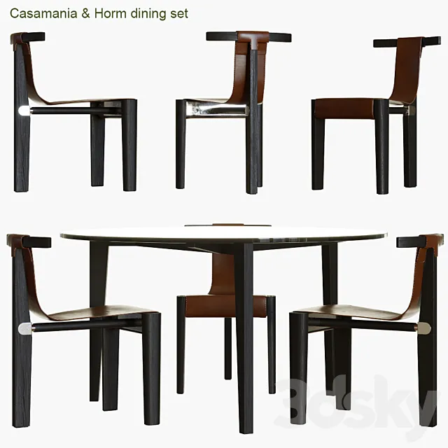 Furniture – Table and Chairs (Set) – 3D Models – 0197