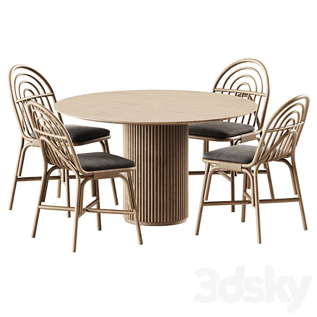 Furniture – Table and Chairs (Set) – 3D Models – 0240