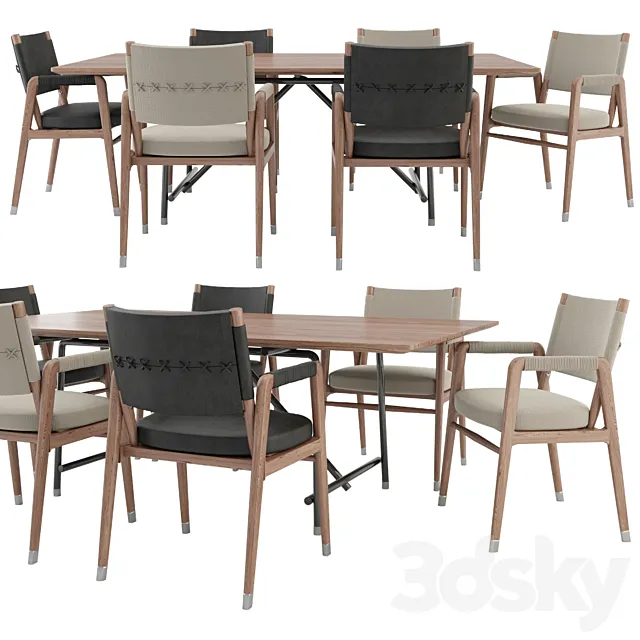 Furniture – Table and Chairs (Set) – 3D Models – 0242