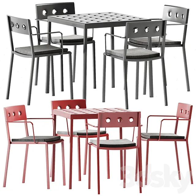Furniture – Table and Chairs (Set) – 3D Models – 0248